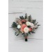 Wedding bouquets in blush pink white peach colors. Bridal bouquet. Faux bouquet. Bridesmaid bouquet. 5035