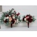 Wedding bouquets in burgundy blush pink ivory white colors. Bridal bouquet. Faux bouquet. Bridesmaid bouquet. 5036-1