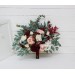 Wedding bouquets in burgundy blush pink ivory white colors. Bridal bouquet. Faux bouquet. Bridesmaid bouquet. 5036-1