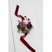  Wedding boutonnieres and wrist corsage  in burgundy dusty rose cream color scheme. Flower accessories. 5037