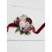  Wedding boutonnieres and wrist corsage  in burgundy dusty rose cream color scheme. Flower accessories. 5037