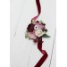  Wedding boutonnieres and wrist corsage  in burgundy dusty rose cream color scheme. Flower accessories. 5037
