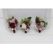  Wedding boutonnieres and wrist corsage  in burgundy dusty rose cream color scheme. Flower accessories. 5037