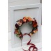 Boho flowers.Rust orange burgundy flower crown. Wedding headpiece Burgundy wedding. Bridal hairpiece. Bridesmaid crown.Flower girl crown. 0035