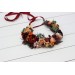 Boho flowers.Rust orange burgundy flower crown. Wedding headpiece Burgundy wedding. Bridal hairpiece. Bridesmaid crown.Flower girl crown. 0035