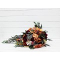 Cascading Fall Wedding Bouquet with Orchids & Dahlias | Faux Bridal & Bridesmaid Bouquets