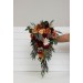Cascading Fall Wedding Bouquet with Orchids & Dahlias | Faux Bridal & Bridesmaid Bouquets