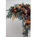 Flower Arch Arrangement in Dark Teal, Rust & Ivory | Faux Navy Blue & Orange Wedding Arch Flowers