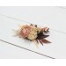 Flower comb in orange ivory rust terracotta color scheme. Wedding accessories for hair. Bridal flower comb. Bridesmaid floral comb. 0029