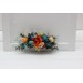Flower comb in teal rust ivory color scheme. Wedding accessories for hair. Bridal flower comb. Bridesmaid floral comb. 0034