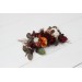 Flower combs in burgundy rust ivory cinnamon color scheme. Wedding accessories for hair. Bridal flower comb. Bridesmaid floral comb 0039