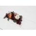 Flower combs in burgundy rust ivory cinnamon color scheme. Wedding accessories for hair. Bridal flower comb. Bridesmaid floral comb 0039