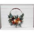 Rust orange burgundy color theme .Orchid dahlia floral hoop. Alternative bridesmaid bouquet. Boho wedding. Floral backdrop. 0035