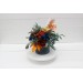 Teal rust ivory  centerpiece. Table decor. Flowers in box. 0034