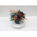 Teal rust ivory  centerpiece. Table decor. Flowers in box. 0034