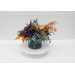 Teal rust ivory  centerpiece. Table decor. Flowers in box. 0034