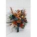 Wedding bouquets in dark teal rust ivory colors. Navy blue orange flowers.Bridal bouquet.Cascading bouquet. Faux bouquet. Bridesmaid bouquet. 0034