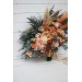 Wedding bouquets in orange rust peach colors. Bridal bouquet. Cascading bouquet. Faux bouquet. Bridesmaid bouquet. 0001