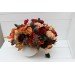 Cascading Fall Wedding Bouquet in Rust, Orange, Red & Blue | Faux Boho Bridal Flowers