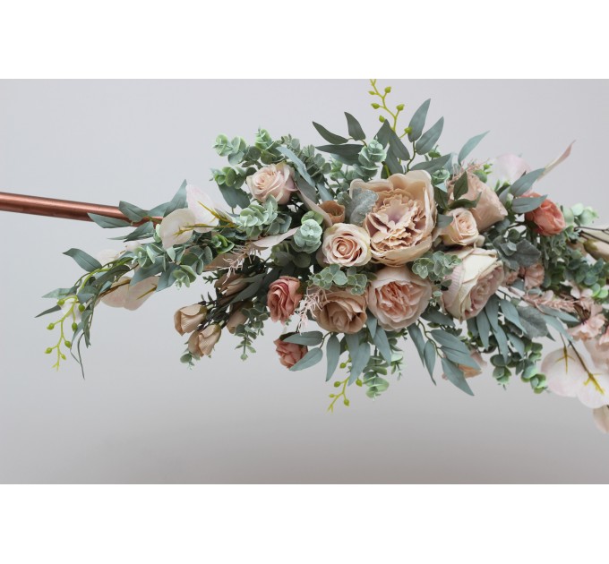  Flower arch arrangement in beige blush pink colors.  Arbor flowers. Floral archway. Faux flowers for wedding arch. 5043
