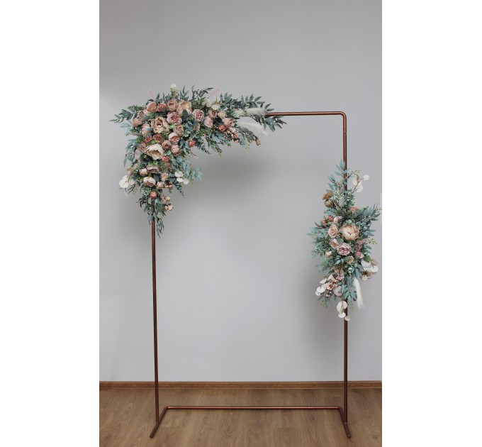  Flower arch arrangement in beige blush pink colors.  Arbor flowers. Floral archway. Faux flowers for wedding arch. 5043