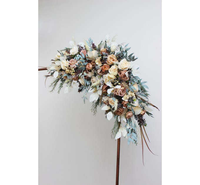  Flower arch arrangement in champagne ivory colors.  Arbor flowers. Floral archway. Faux flowers for wedding arch. 5044