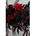  Flower arch arrangement in black and red colors.  Arbor flowers. Floral archway. Faux flowers for wedding arch. Halloween wedding. 5041
