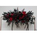  Flower arch arrangement in black and red colors.  Arbor flowers. Floral archway. Faux flowers for wedding arch. Halloween wedding. 5041