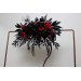  Flower arch arrangement in black and red colors.  Arbor flowers. Floral archway. Faux flowers for wedding arch. Halloween wedding. 5041