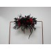  Flower arch arrangement in black and red colors.  Arbor flowers. Floral archway. Faux flowers for wedding arch. Halloween wedding. 5041