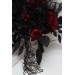 Halloween wedding bouquets in black and red colors. Bridal bouquet. Faux bouquet. Bridesmaid bouquet. 5041