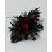 Halloween wedding bouquets in black and red colors. Bridal bouquet. Faux bouquet. Bridesmaid bouquet. 5041