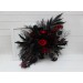 Halloween wedding bouquets in black and red colors. Bridal bouquet. Faux bouquet. Bridesmaid bouquet. 5041