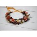 Terracotta rust peach flower crown. Hair wreath. Flower girl crown. Wedding flowers. 5040