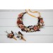 Terracotta rust peach flower crown. Hair wreath. Flower girl crown. Wedding flowers. 5040