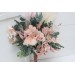 Wedding bouquets in beige blush pink colors. Bridal bouquet. Faux bouquet. Bridesmaid bouquet. 5043