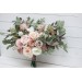 Wedding bouquets in beige blush pink colors. Bridal bouquet. Faux bouquet. Bridesmaid bouquet. 5043-1