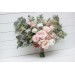 Wedding bouquets in beige blush pink colors. Bridal bouquet. Faux bouquet. Bridesmaid bouquet. 5043-1