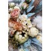 Wedding bouquets in champagne ivory colors. Bridal bouquet. Faux bouquet. Bridesmaid bouquet. 5044
