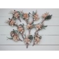 Wedding Boutonnieres & Wrist Corsage in Beige & Blush Pink | Faux Flower Accessories