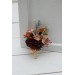 Wedding boutonnieres and wrist corsage in burgundy orange color scheme. Flower accessories. 5042