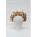 Beige pale orange flower crown. Hair wreath. Flower girl crown. Wedding flowers. 5045