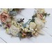 Champagne ivory flower crown. Hair wreath. Flower girl crown. Wedding flowers. 5044