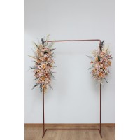  Flower arch arrangement in beige pale orange colors.  Arbor flowers. Floral archway. Faux flowers for wedding arch. 5045