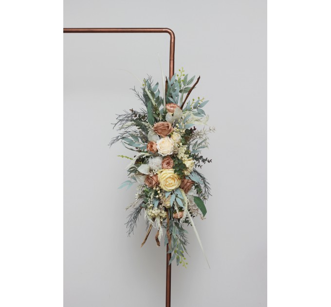  Flower arch arrangement in champagne ivory colors.  Arbor flowers. Floral archway. Faux flowers for wedding arch. 5044