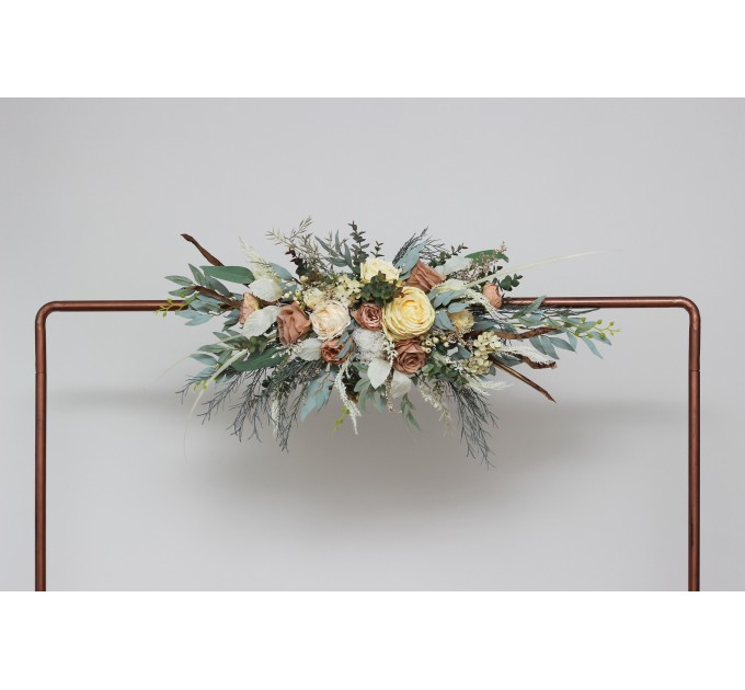  Flower arch arrangement in champagne ivory colors.  Arbor flowers. Floral archway. Faux flowers for wedding arch. 5044