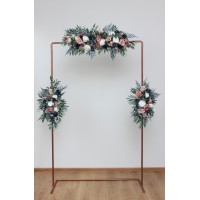  Flower arch arrangement in dusty rose mauve navy blue colors.  Arbor flowers. Floral archway. Faux flowers for wedding arch. 5046
