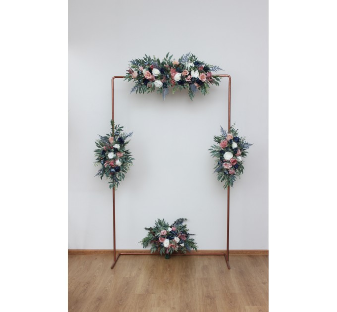  Flower arch arrangement in dusty rose mauve navy blue colors.  Arbor flowers. Floral archway. Faux flowers for wedding arch. 5046