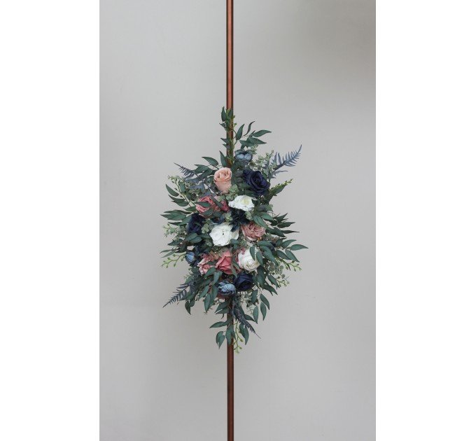  Flower arch arrangement in dusty rose mauve navy blue colors.  Arbor flowers. Floral archway. Faux flowers for wedding arch. 5046