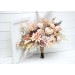 Wedding bouquets in beige pale orange colors. Bridal bouquet. Faux bouquet. Bridesmaid bouquet. 5045